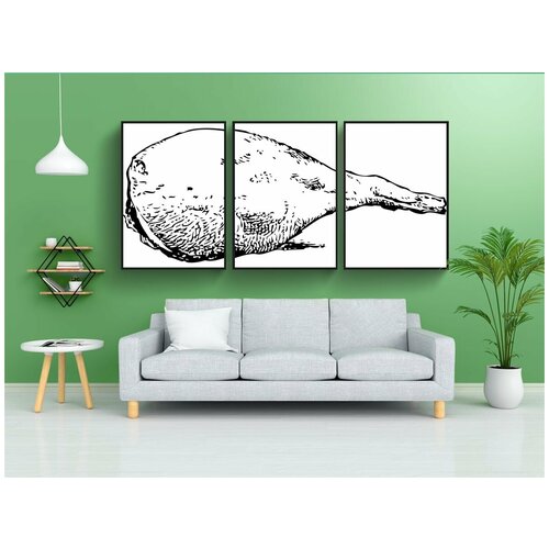 фото Набор модулных постеров для интерьера "ягненок, баранина, нога" 60x90 см. в тубусе, без рамки lotsprints