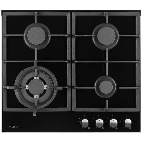 Варочная поверхность KRONA ARMONIA 60 Bl встраиваемая газовая независимая черная 2168700₽