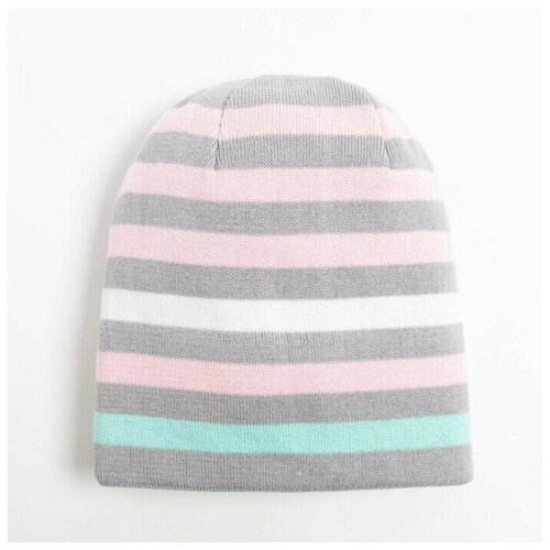 фото Шапка marhatter, размер 50, серый, розовый