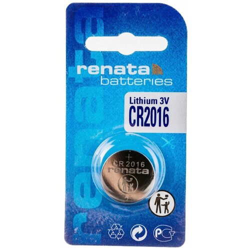 Литиевая батарейка Renata CR 2016 Li/MnO2, 90mAh, 3V NEW 12709