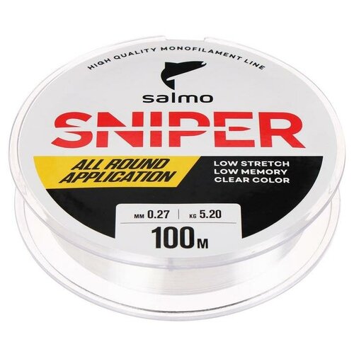 фото Леска монофильная salmo sniper clear 100 м, 0,27 мм
