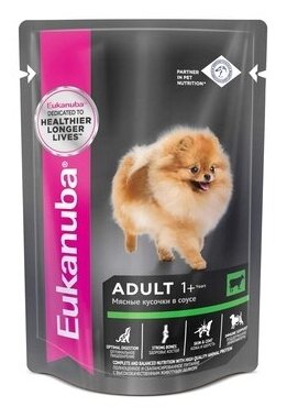 Eukanuba Паучи корм для собак с говядиной в соусе (10151129), 0,1 кг (18 шт)