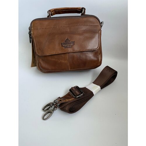 Сумка барсетка znimsk, фактура гладкая, зернистая, темно-коричневый