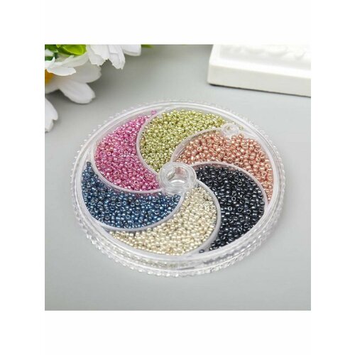 Набор бисера 6цв 60гр маталлизированный 555₽