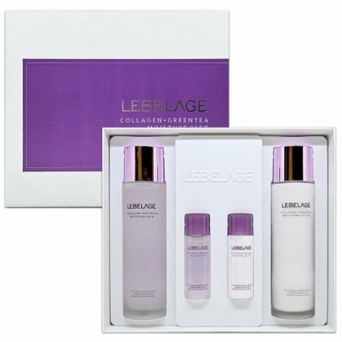Подарочный набор средств для лица Lebelage с коллагеном и зеленым чаем Collagen Green Tea Moisture2 Set 150 мл x 2 30 мл x 2 2784₽