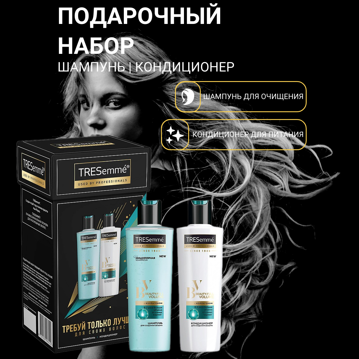 Подарочный набор TRESEMME Beauty-full Volume, (Шампунь+Кондиционер) 2*230 мл