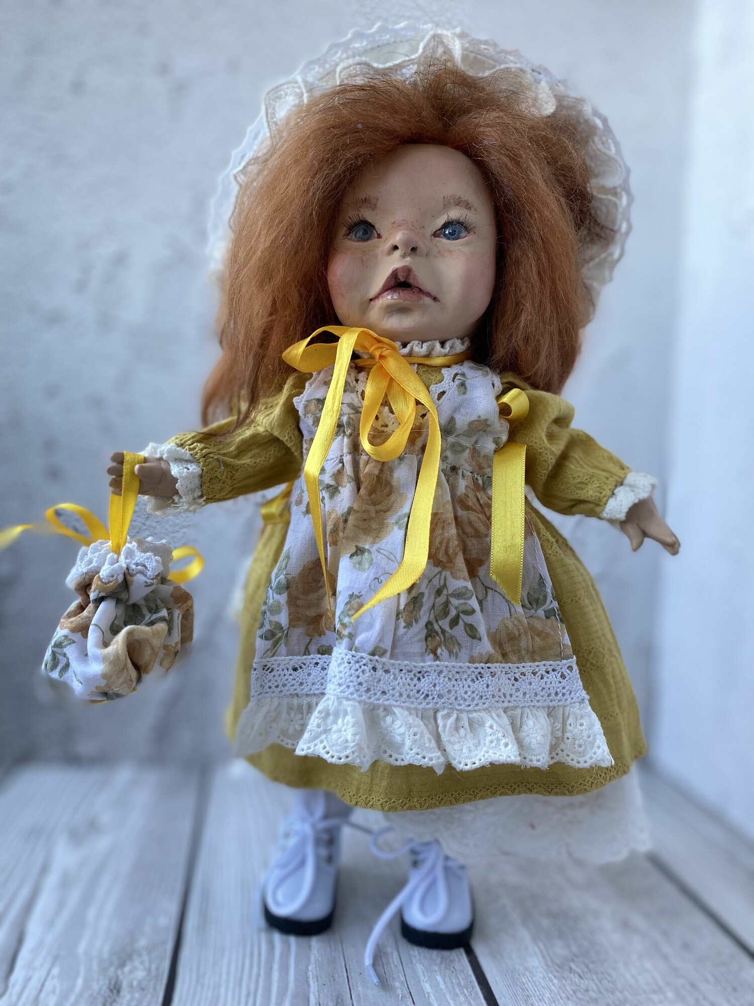 Авторская, интерьерная, подвижная кукла ручной работы Дуняша