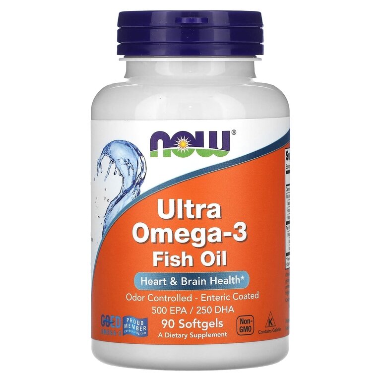 NOW Ultra Omega-3 500 EPA/250 DHA 90 рыбных капсул