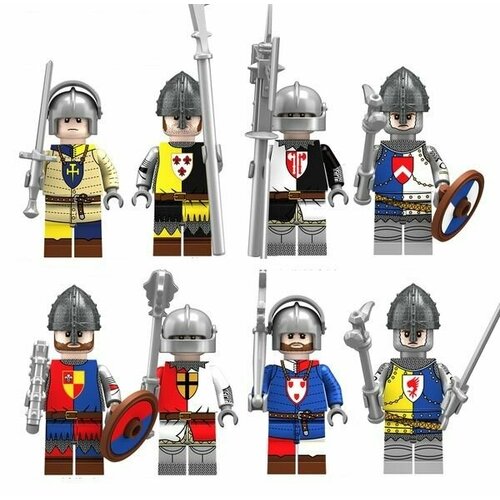 Фигурки Рыцари Англии / набор фигурок рыцарей / средневековые солдатики набор спецназ 12 фигурок конструктор подвижные игрушечные солдатики рыцари