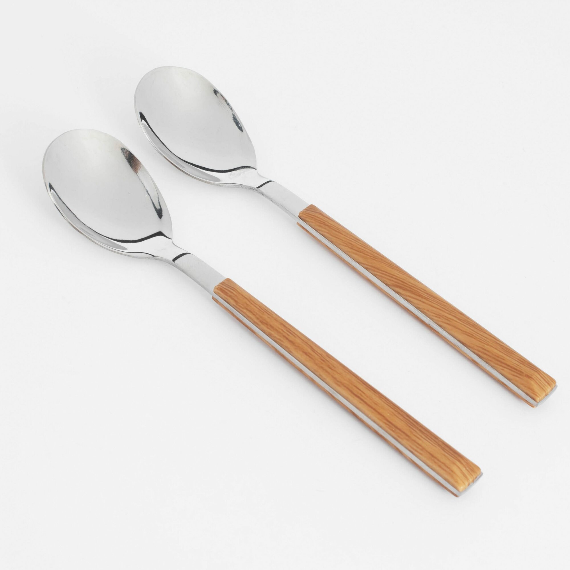 Ложка столовая, Kuchenland, 2 шт, сталь/пластик, коричневая, Prague