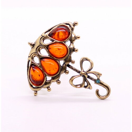 Брошь Yantar-shop стразы янтарь золотистый 890₽