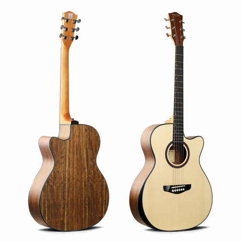 Акустическая гитара из ели и ореха DEVISER LS-570-40 NAT с вырезом цвет матовый натуральный поверхность матовая