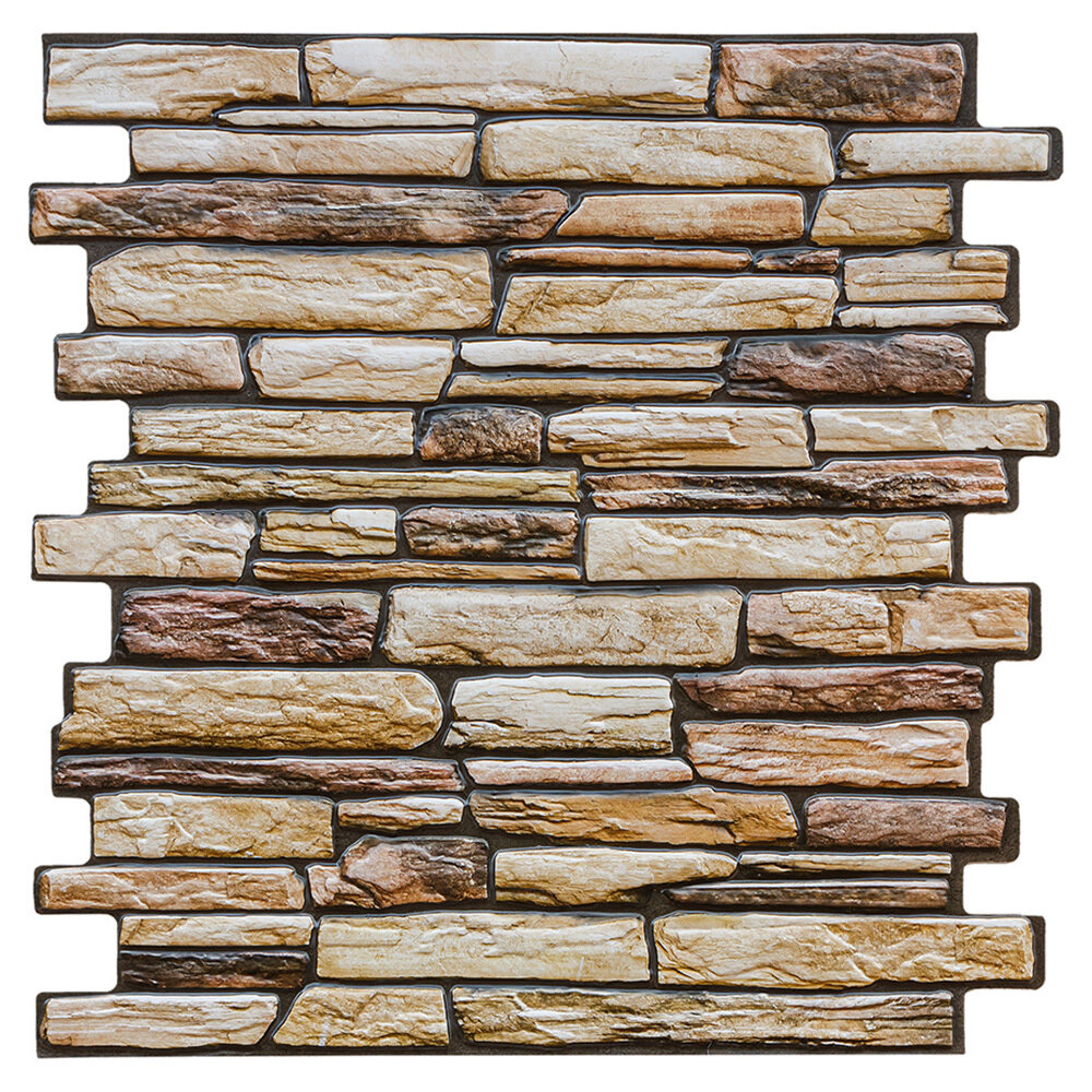 фото Панель самоклеящаяся ПВХ 475х475х3 мм Grace коричневый камень 0,23 кв. м