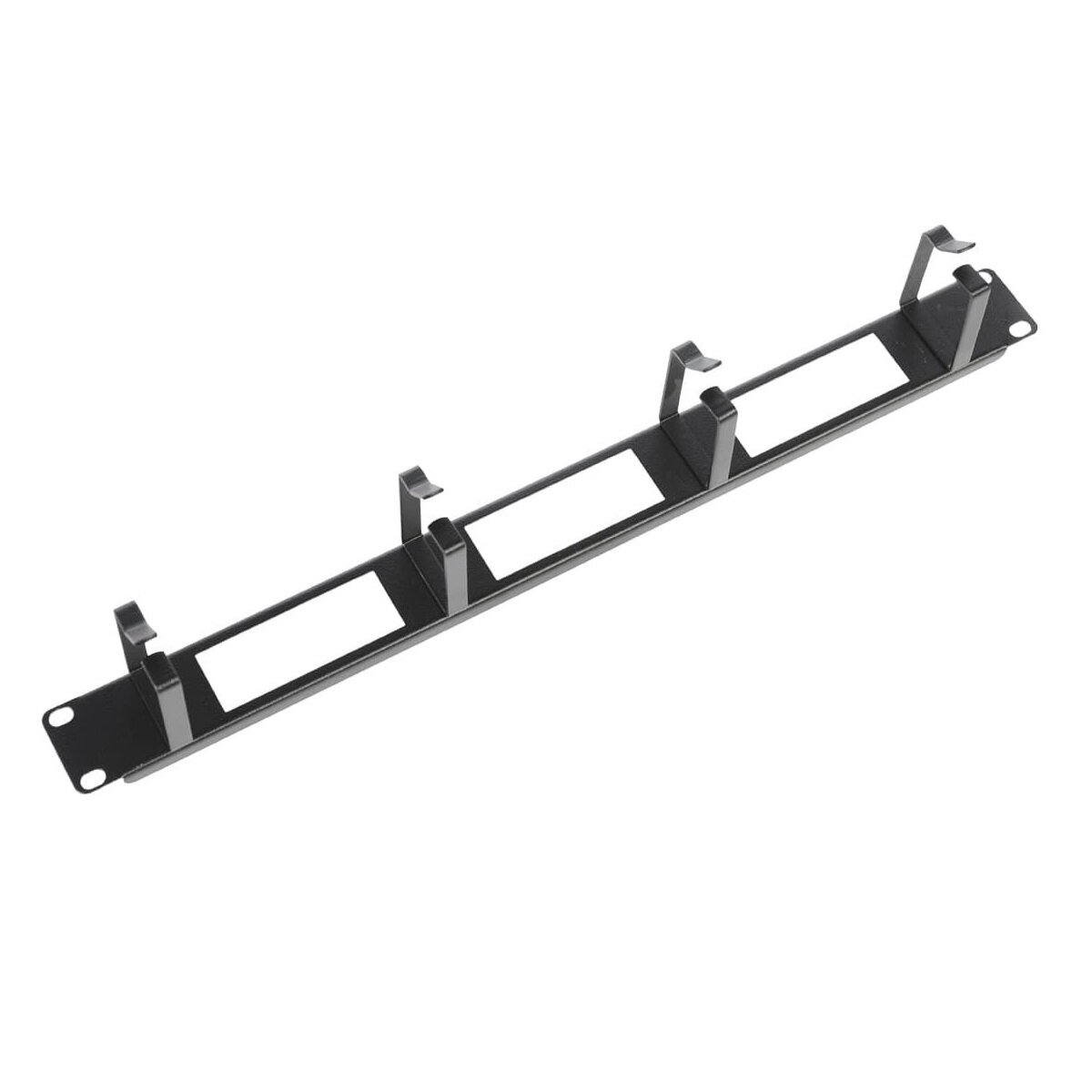 фото Органайзер кабельный горизонтальный с окнами 19' 1U 4 кольца серый () REM ГКО-О-4.62 (1 шт.)