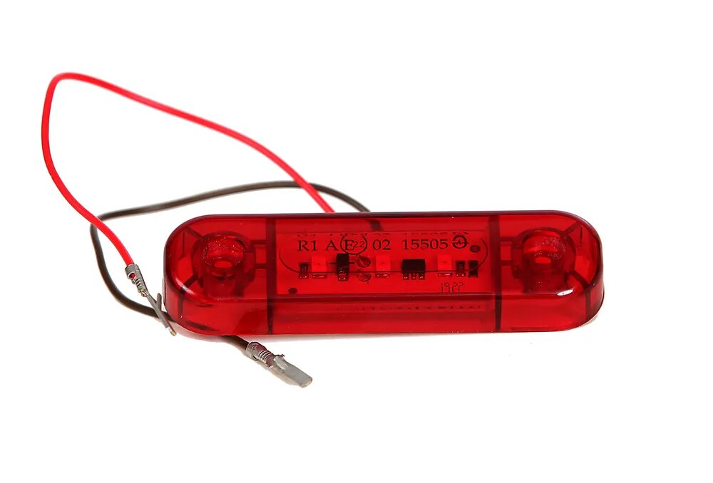 Фонарь габаритный задний 12-24V красный, светодиодный на фургон в сборе (прокладка+разъем) "АЭК"