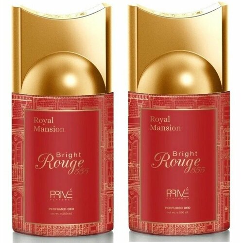 Дезодорант-антиперспирант Prive Bright rouge 555, парфюмированный, 250 мл, 2 шт прайв prive perfumes дезодорант спрей для тела унисекс bright rouge 555 royal mansion 250 мл