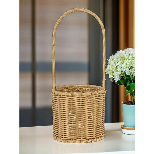 Корзина плетеная с ручкой для подарка и хранения 14x12xН32см 1410₽