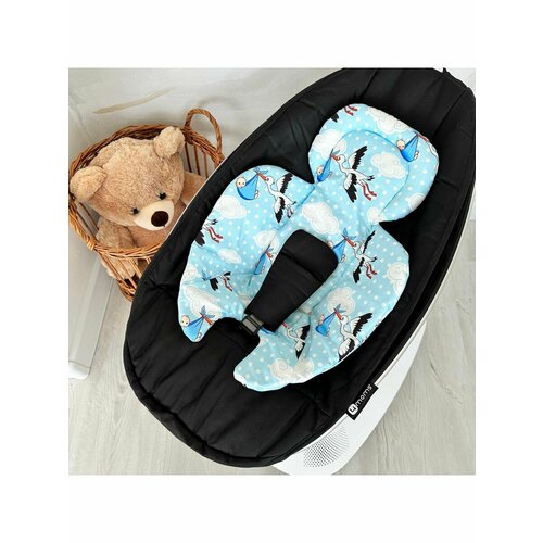 Вкладыш для Мамару 4moms mamaRoo new с аистами на голубом