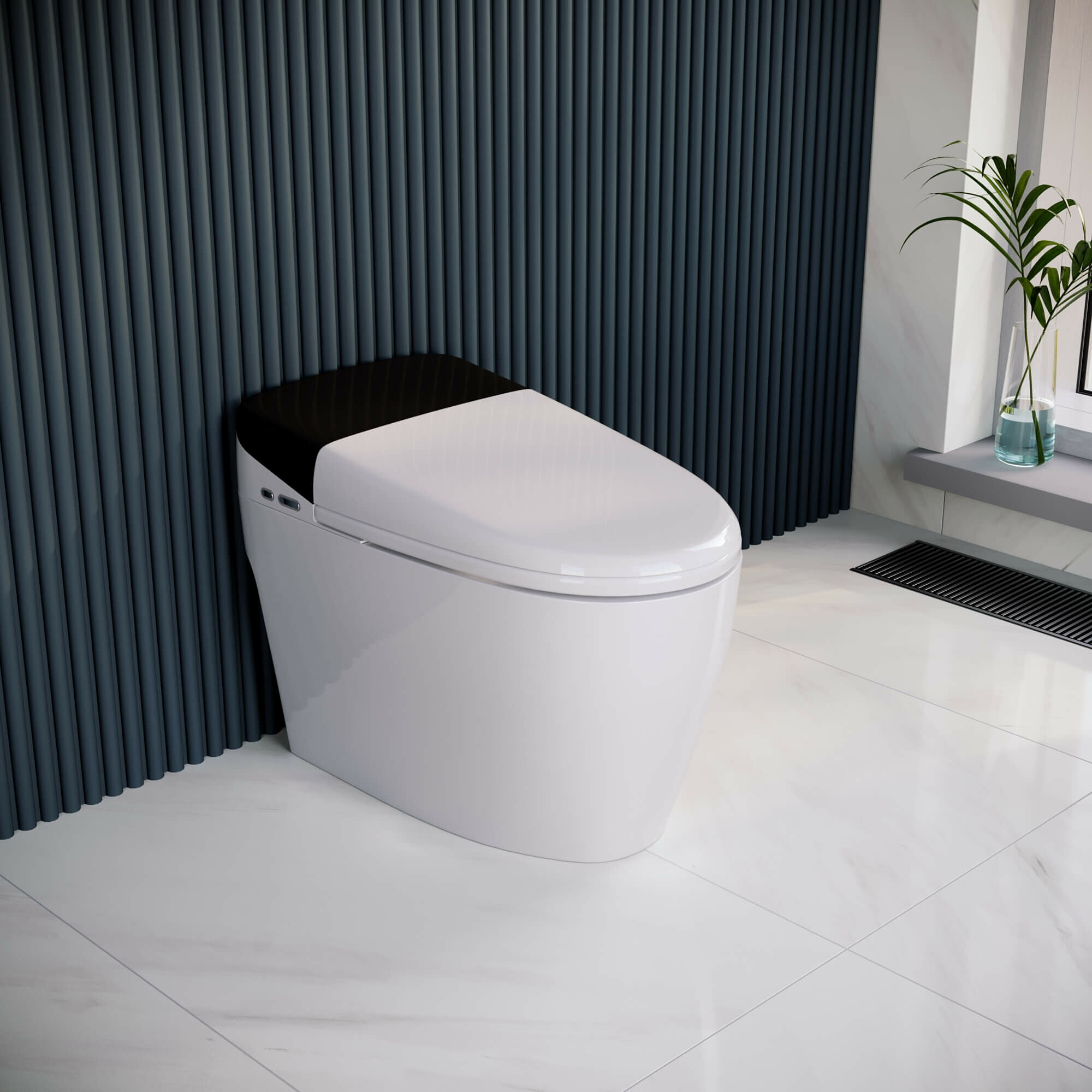 фото Умный унитаз напольный RGW SW-30 безободковый, с сиденьем микролифт, белый