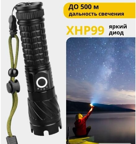 фото Фонарик светодиодный ручной с zoom X-BALOG BL-X79-P99+26650 (5 режимов)