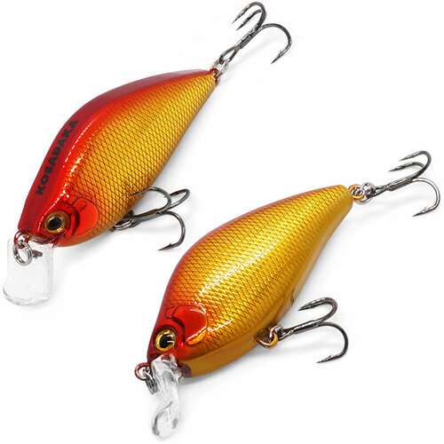 Воблер Kosadaka 3D Flat Crank 55F, плав, 55мм, 7.5г, 0.1-0.6м, цв. RCH