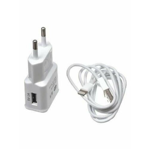 Зарядное устройство OLTO WCH-4105 СЗУ USB 1A + кабель 8-PIN сзу 30 pin для apple 1a белый deppa