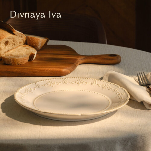 Тарелка для закусок фарфор диаметр 15 см тарелка закусочная плоская Divnaya Iva 1319₽