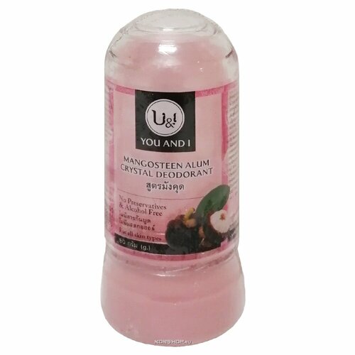 U&I MANGOSTEEN ALUM CRYSTAL DEODORANT (Алунитовый дезодорант С мангустином), 80 г.