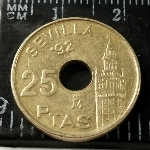 испания 2000 песет 1992 г севилья экспо 1992 proof Испания 25 песет 1992. Севилья. Король Хуан Карлос. XF