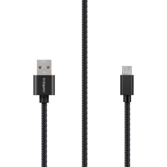 Кабель Rombica Digital AB-04 Black USB - micro USB текстиль 2м черный
