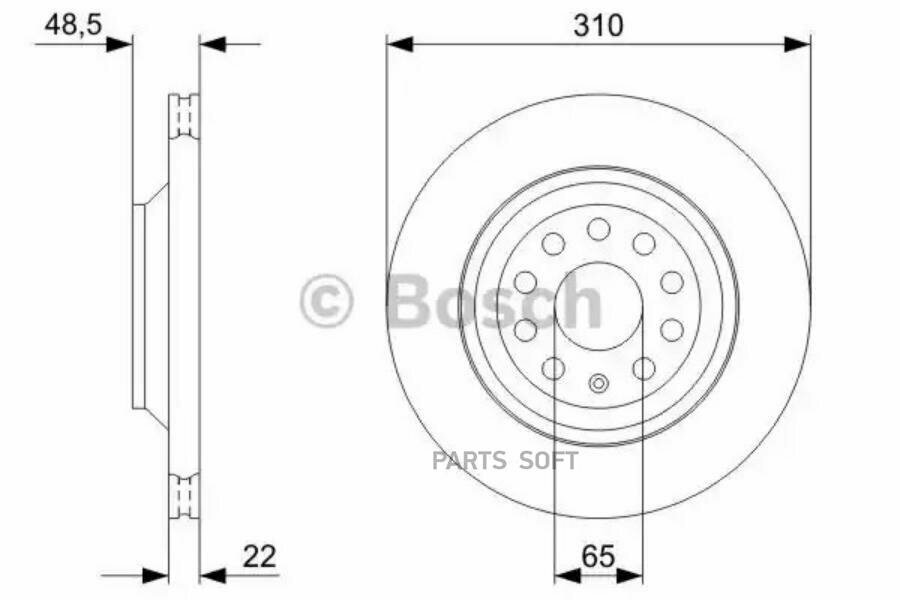 Тормозной диск Bosch - фото №1