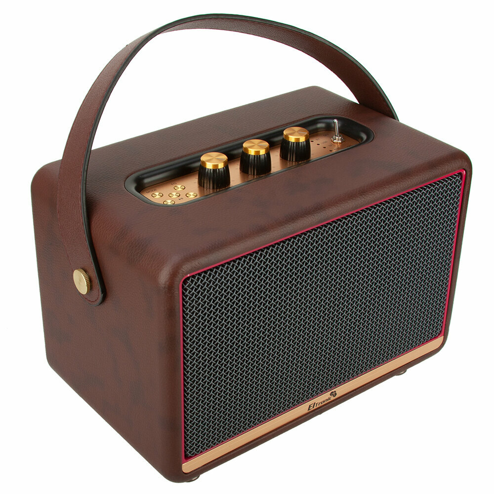 Портативная колонка EItronic Monster Box 30-14 кожаный корпус, Bluetooth коричневая