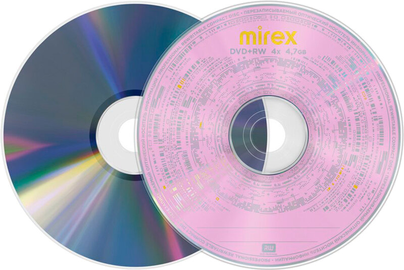 Диски Mirex DVD+RW Cake Box (25 шт.) 4.7Gb 4x (UL130022A4M) пластиковая банка — фото 1
