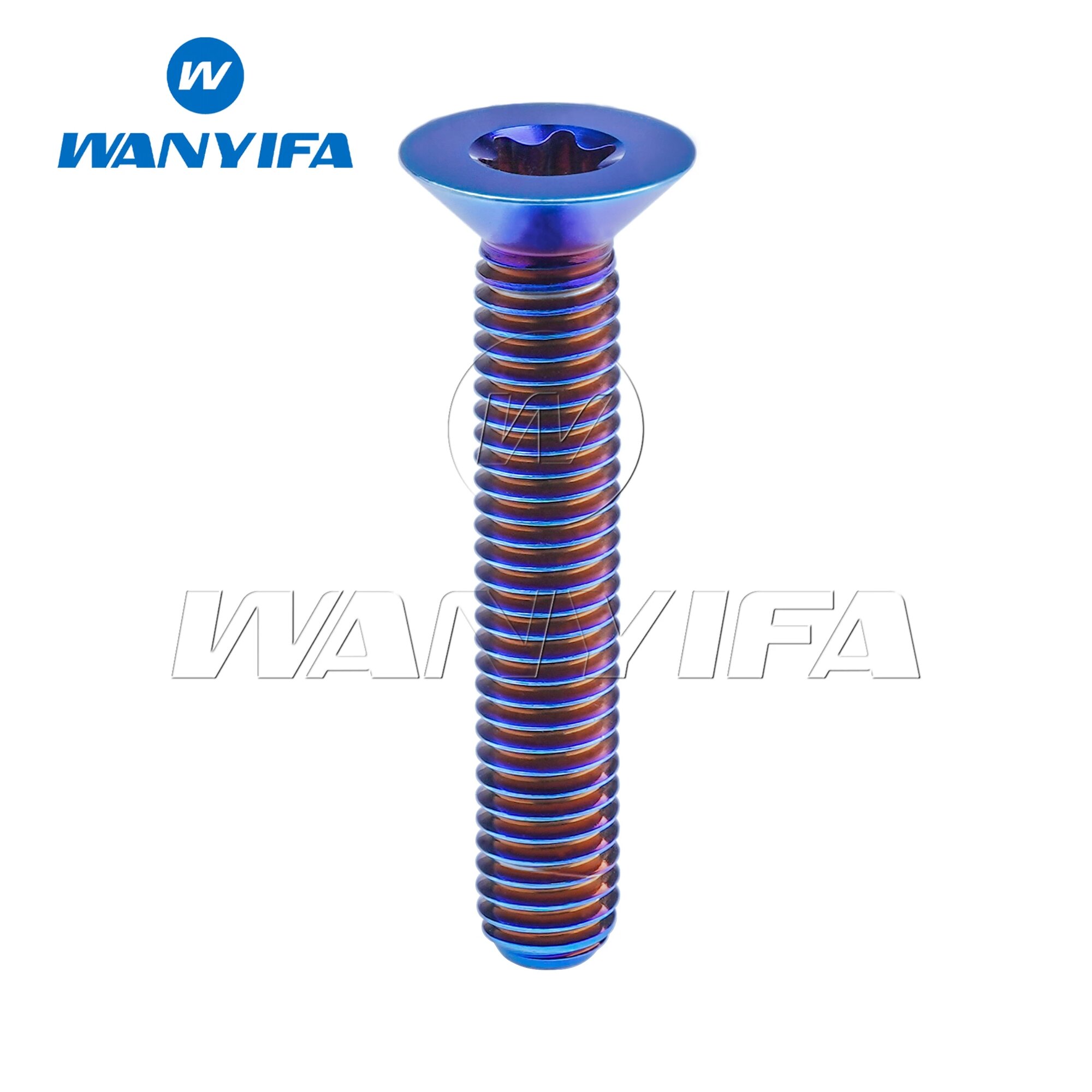 Титановые болты Wanyifa Ti M5M6x10-60 мм Torx M5 T25, Burn blue, 40mm
