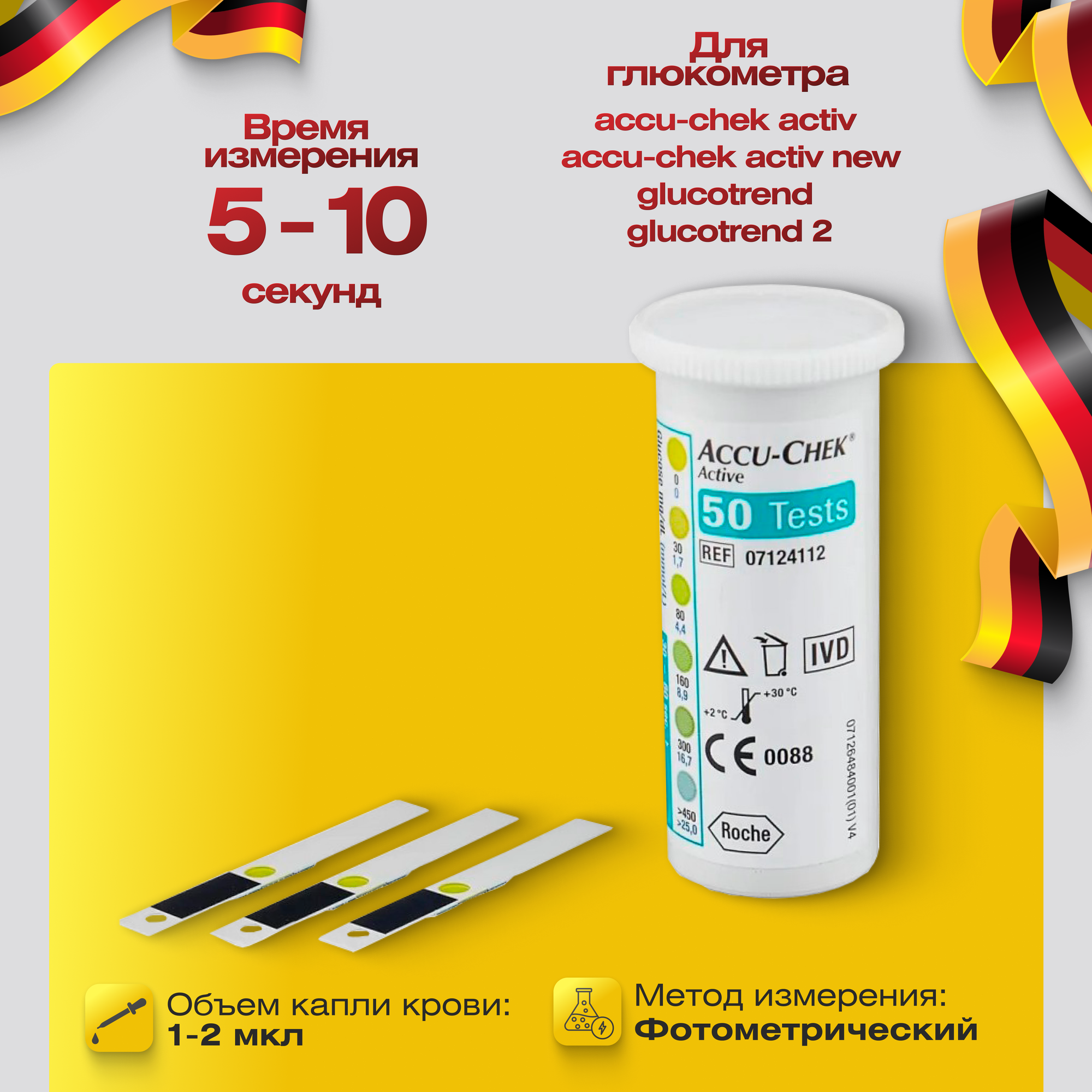 Картинки Тест-полоски Акку-Чек Актив №50, 2 упаковки
