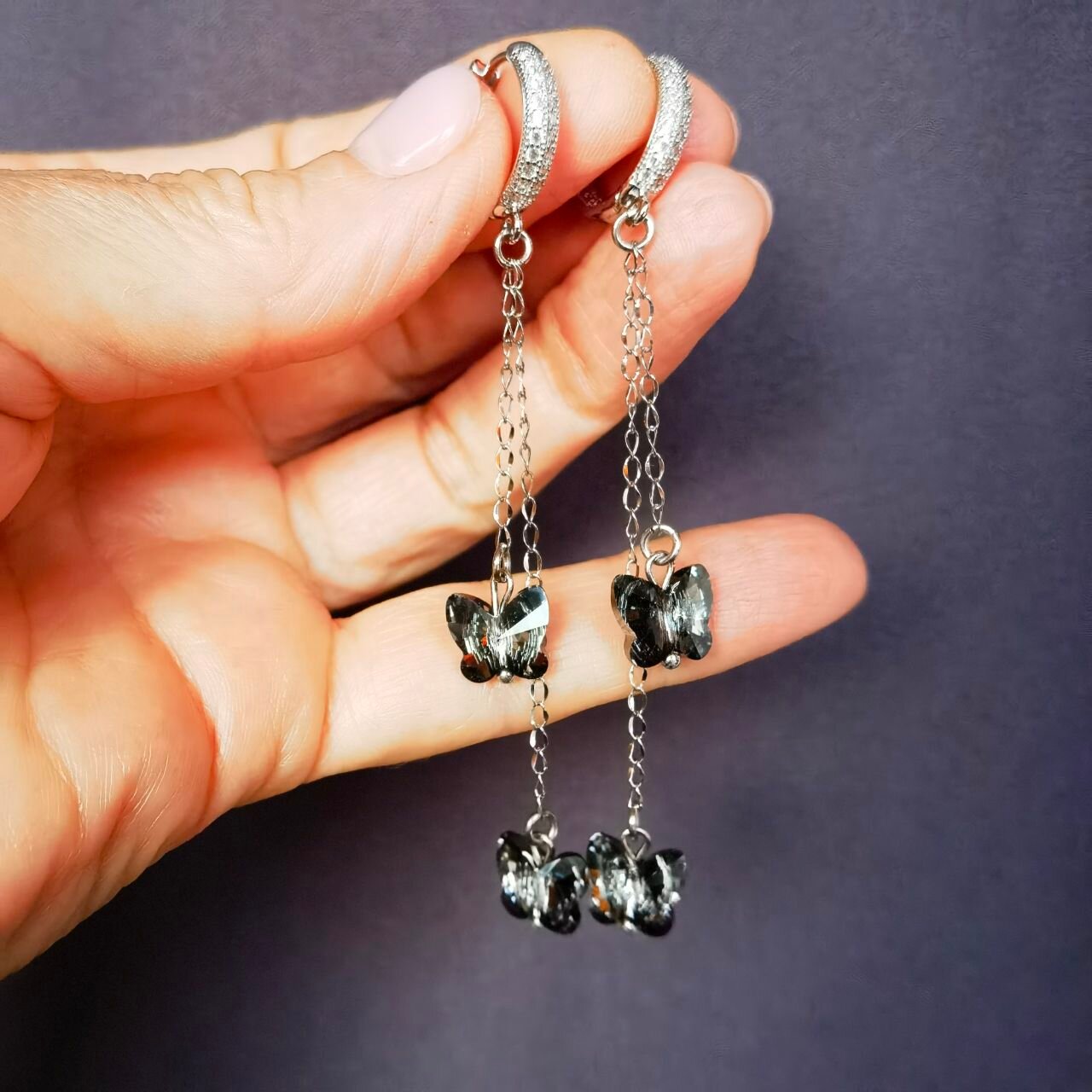 Серьги, кристаллы Swarovski