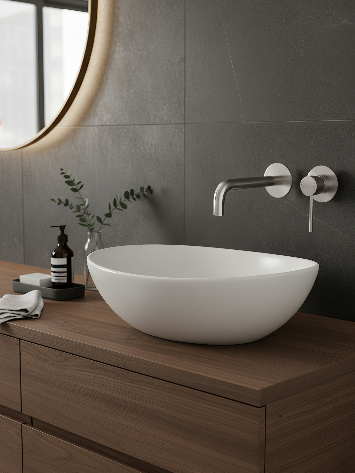 Смеситель скрытого монтажа для раковины / встраиваемый / нержавеющая сталь / гарантия 5 лет / коллекция Vessel