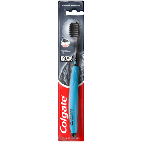 Зубная щетка Colgate Extra Density, средней жесткости, голубой зубная щетка colgate extra density средней жесткости зелeный