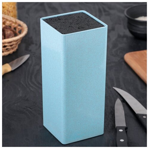 Подставка для ножей «Нежность», 22x9 см, цвет голубой