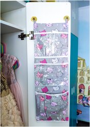 Органайзер Lili Dreams в шкафчик для детского сада на петельках мини, Киса в розовом