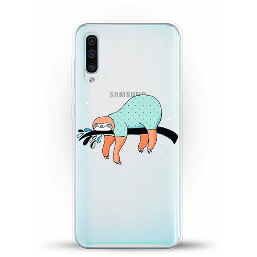 Силиконовый чехол Ленивец на ветке на Samsung Galaxy A50 матовый силиконовый чехол ленивцы на ветке фон на samsung galaxy a50 самсунг галакси а50