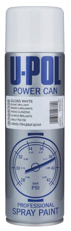 U-POL PCGW/AL Power Can Gloss White Эмаль глянцевая (белый) аэрозоль 500 мл.