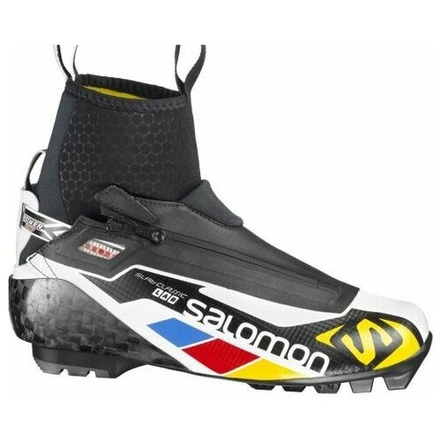 фото Лыжные ботинки salomon s-lab classic racer, черный/белый/желтый