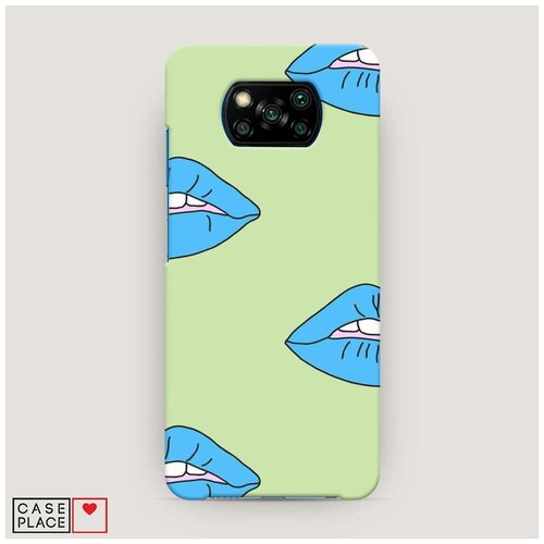 фото Чехол пластиковый xiaomi poco x3 nfc голубые губы case place