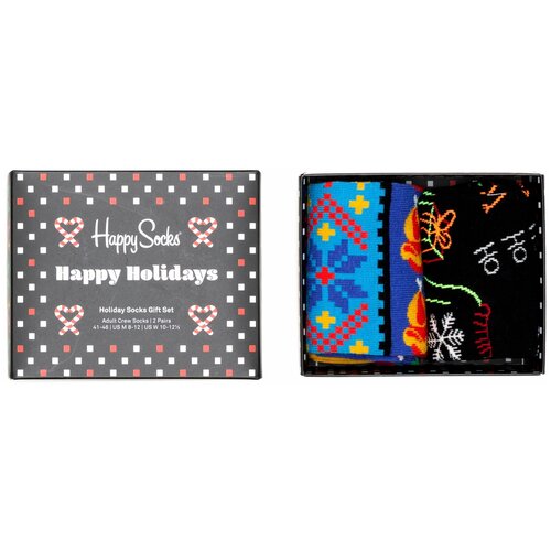 фото Носки happy socks, 2 пары, размер 36-40, мультиколор, синий, черный