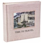 Фотоальбом «Время путешествовать», 100 фото 15х21 см, кармашки, розовый - изображение