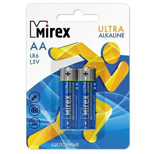 Батарейка LR06 Mirex ВL2 (цена за упаковку) (Ст.2/24) батарейка lr06 duracell bl4 цена за упаковку