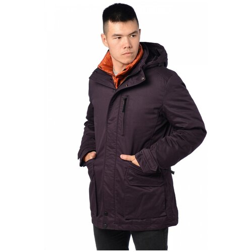 Пуховик Fanfaroni, размер 48, фиолетовый куртка dixi coat демисезон зима удлиненная силуэт прямой карманы пояс ремень капюшон размер 44