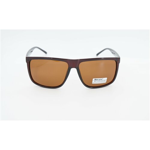 Солнцезащитные очки Halesk, оправа: пластик, с защитой от УФ, коричневый