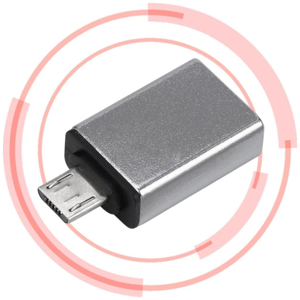 Переходник - адаптер USB 3.0 на Micro-USB для телефона, компьютера, планшета, флешки, принтера OTG (Серый)